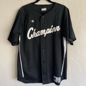 Champion Large Black Baseball Jersey
